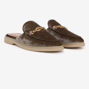 NIB Sam Edelman Kira Bit Velvet Mules with Gold Accent